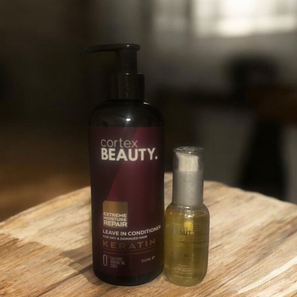 Cortex leave in conditioner and hair oil
